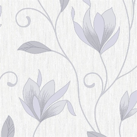 Synergy Grey Floral Trails Wallpaper