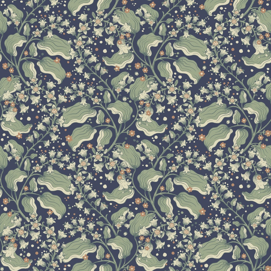 Syren Navy Wallpaper