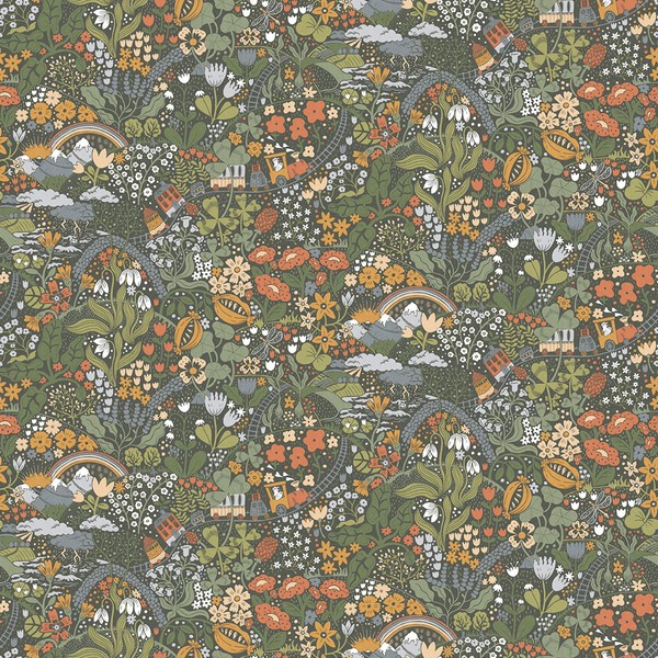 Taget Dark Green Wall Mural