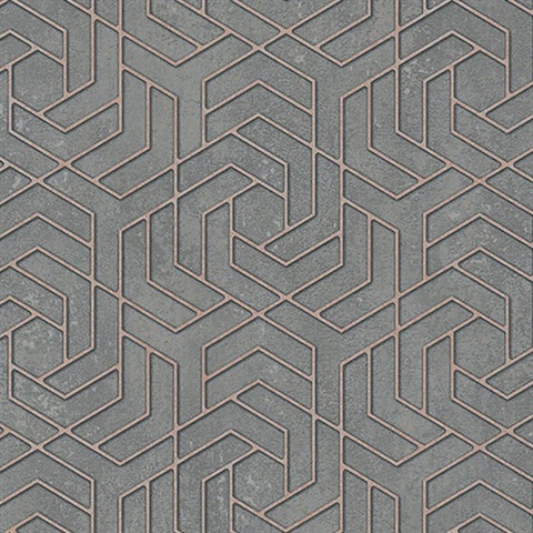 Tama Charcoal Geometric Wallpaper