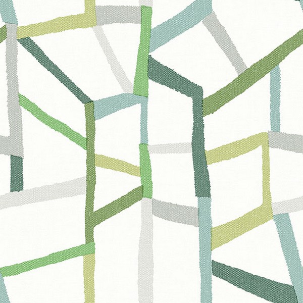 Tate Green Geometric Linen Wallpaper