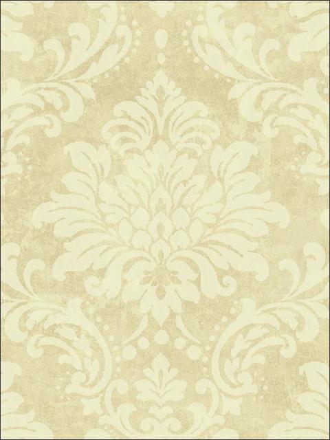Taupe and Gold with White Glittered Damask