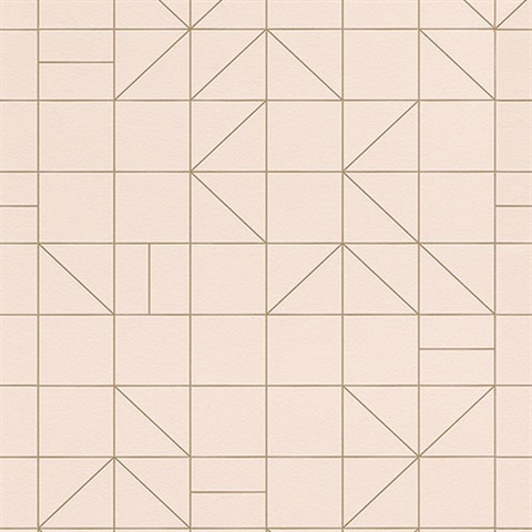 Teague Light Pink Geometric Wallpaper