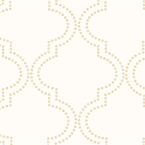 Tetra Cream Quatrefoil Wallpaper