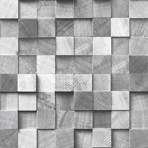 Tevye Grey Wood Geometric Wallpaper