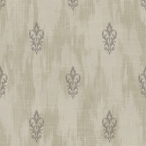 Textured Fleur De Lis Metallic Wallpaper