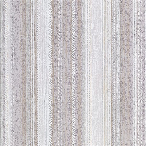 Lyra Lavender Distressed Stripe Wallpaper