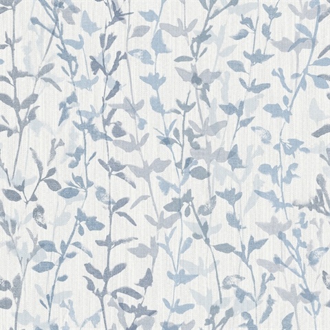 Thea Blue Floral Trail Wallpaper
