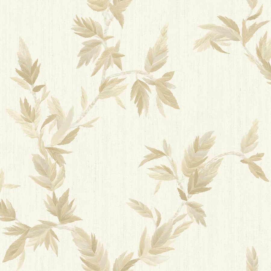 Thin Leaf Beige Wallpaper