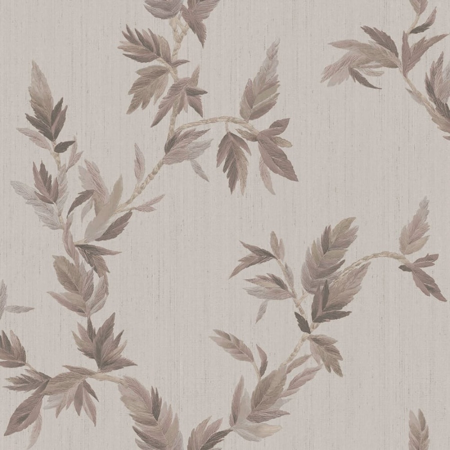 Thin Leaf Silver Grey Wallpaper