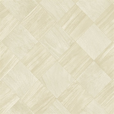 Thriller Cream Wood Tile Wallpaper