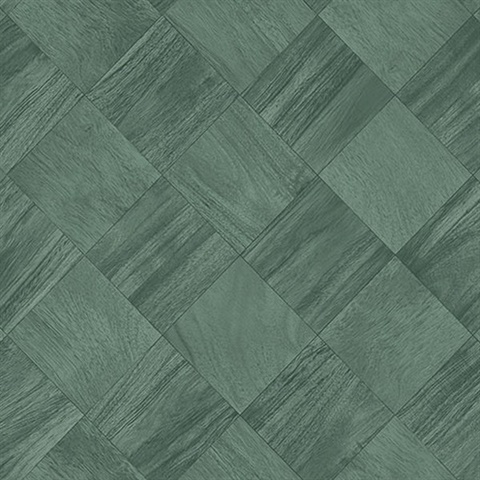 Thriller Green Wood Tile Wallpaper