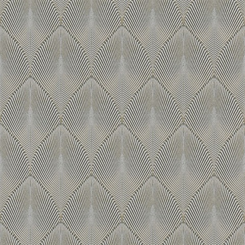 Tirsuli Grey Ogee Wallpaper