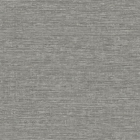 Tiverton Charcoal Faux Grasscloth Wallpaper