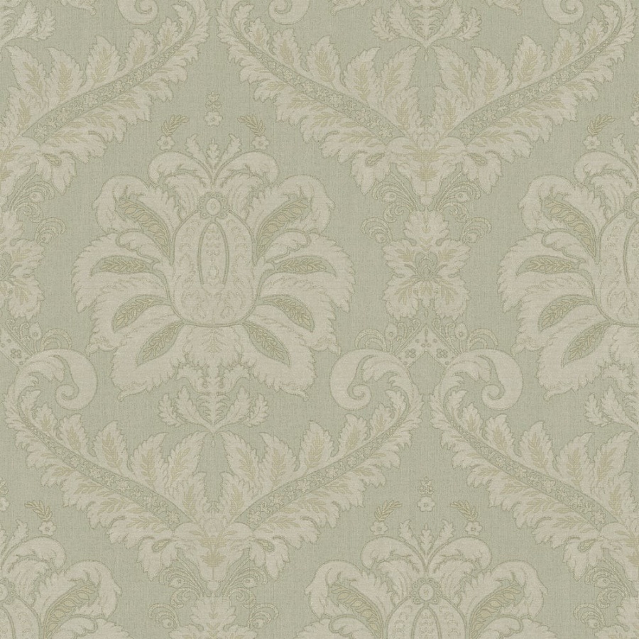Traditional Damask Green Wallpaper