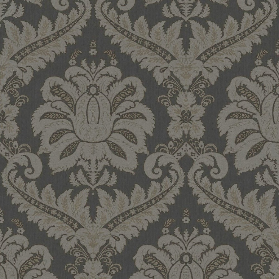 Traditional Damask Silver Grey Wallpaper