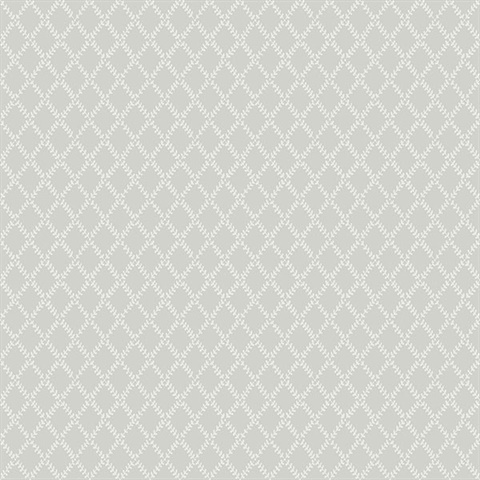 Trevor Grey Leaf Trellis Wallpaper