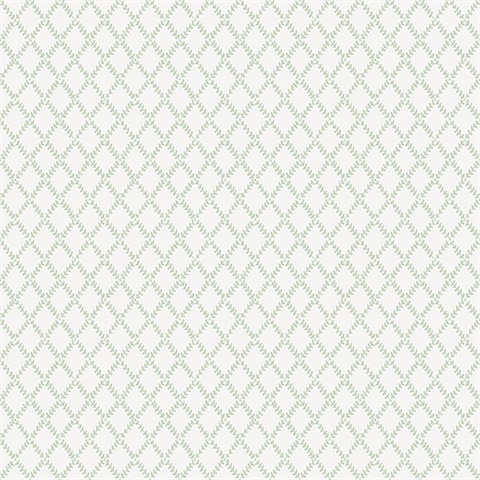 Trevor Sage Leaf Trellis Wallpaper