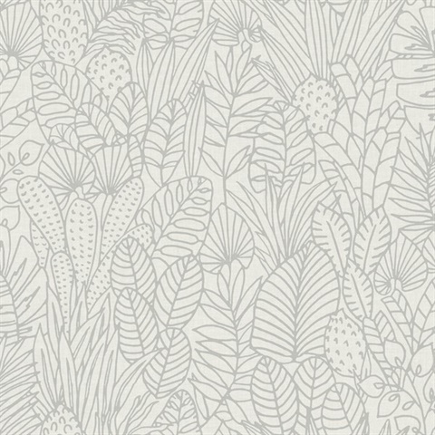 Tropical Leaves Sketch Peel & Stick Wallpaper