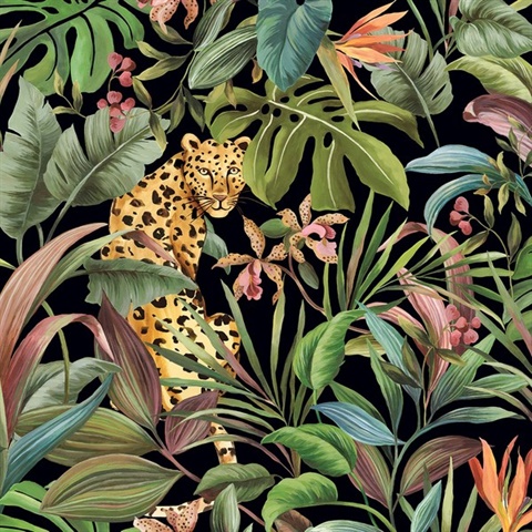 Tropical Leopard Wallpaper