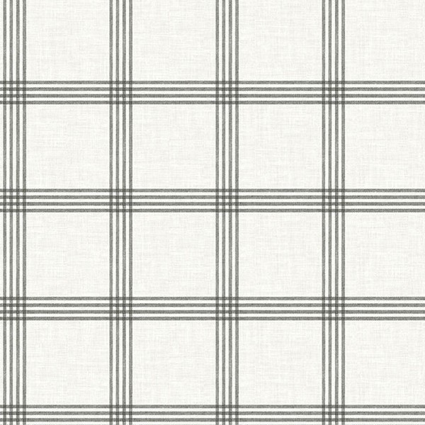 Twain Charcoal Plaid Wallpaper