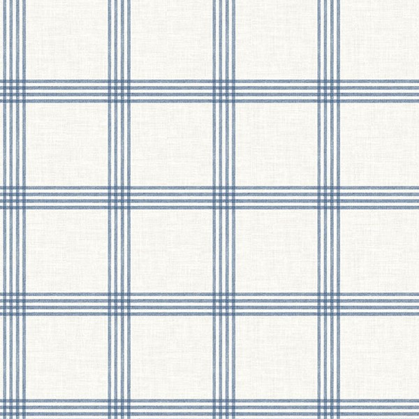 Twain Denim Plaid Wallpaper