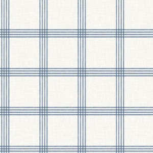 Twain Denim Plaid Wallpaper