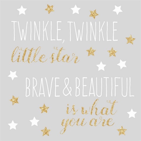 Twinkle Twinkle Little Star Quote Peel And Stick Wall Decals With Glit
