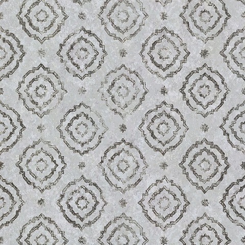 Uma Silver Star Medallion Wallpaper