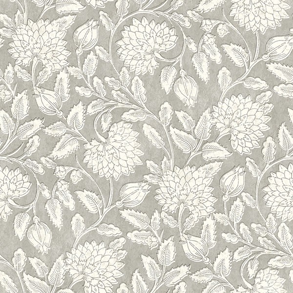 Vadouvan Grey Jacobean Trail Wallpaper