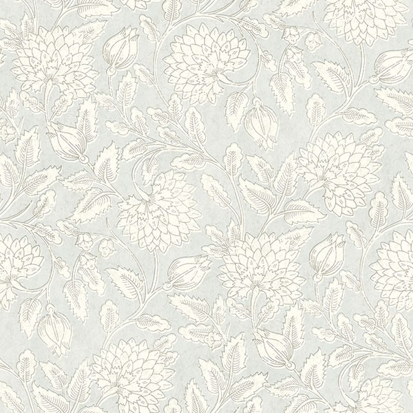 Vadouvan Light Blue Jacobean Trail Wallpaper