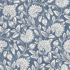 Vadouvan Navy Jacobean Trail Wallpaper