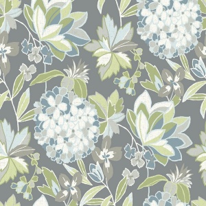 Valdivian Aqua Floral Wallpaper