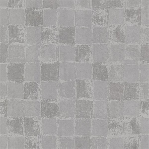 Varak Silver Checkerboard Wallpaper