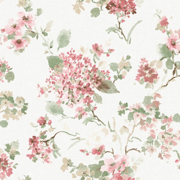 Veiled Garden Pink Wallpaper
