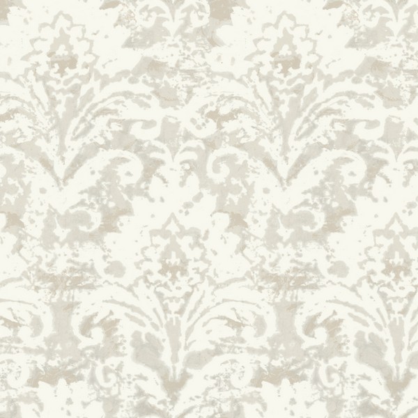 Velvet Crush Damask Cream & Pearl Wallpaper