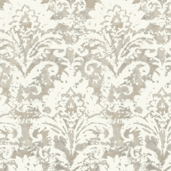Velvet Crush Damask Soft Neutral & Pearl Wallpaper