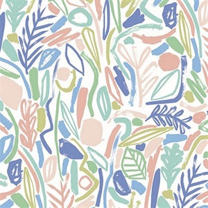 Verdure Pastel Painted Botanical Wallpaper