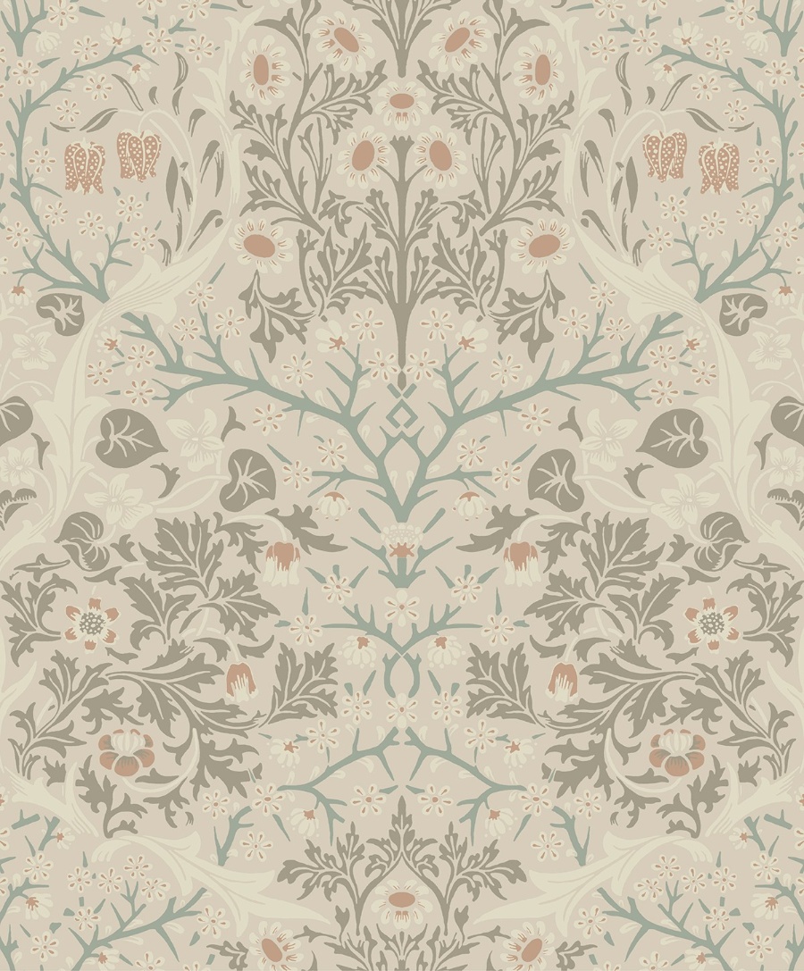 Victorian Garden Floral Prepasted Wallpaper