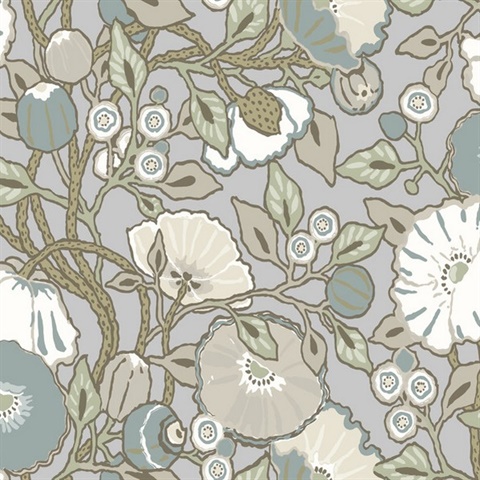 Vincent Poppies Heather Wallpaper