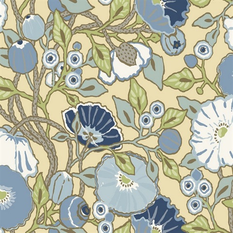 Vincent Poppies Sunflower Wallpaper