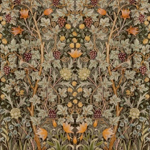 Vine Embroidery Green Wall Mural