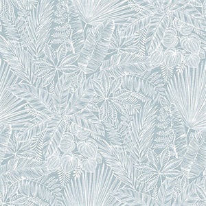 Vita Blue Botanical Wallpaper