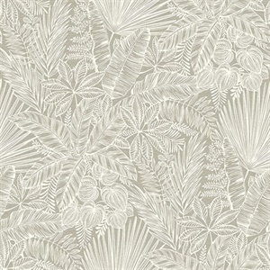 Vita Light Brown Botanical Wallpaper