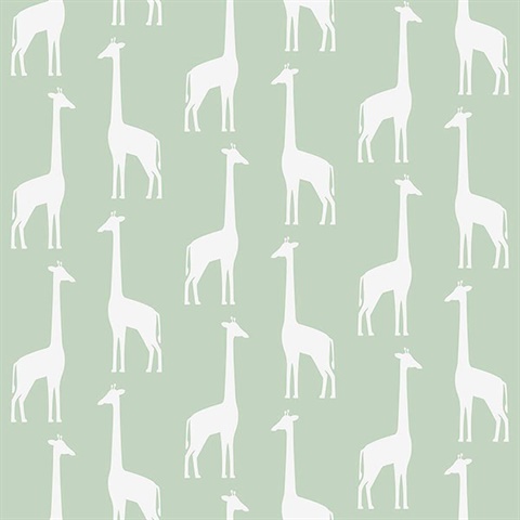 Vivi Sage Giraffe Wallpaper
