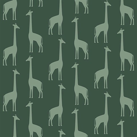 Vivi Teal Giraffe Wallpaper