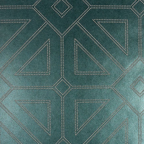 Voltaire Dark Green Geometric Wallpaper