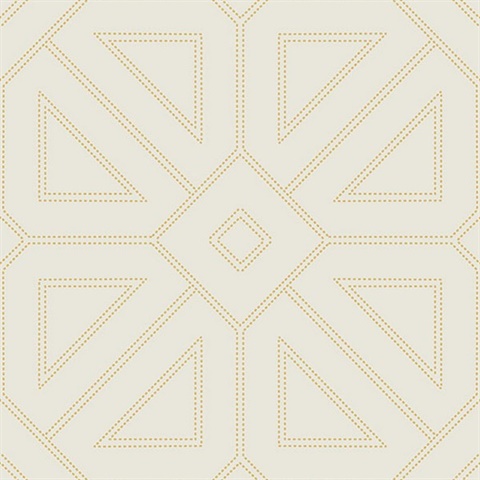 Voltaire Gold Beaded Geometric Wallpaper