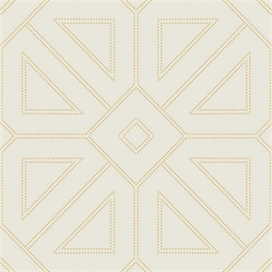 Voltaire Gold Beaded Geometric Wallpaper