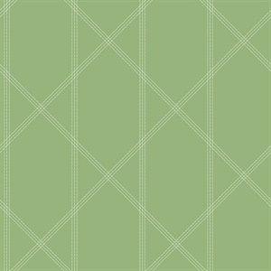 Walcott Light Green Stitched Trellis Wallpaper
